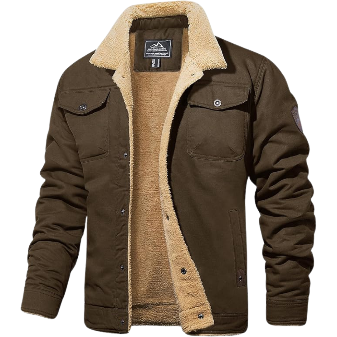 Men's Winter Jacket with Fleece Sherpa Lining