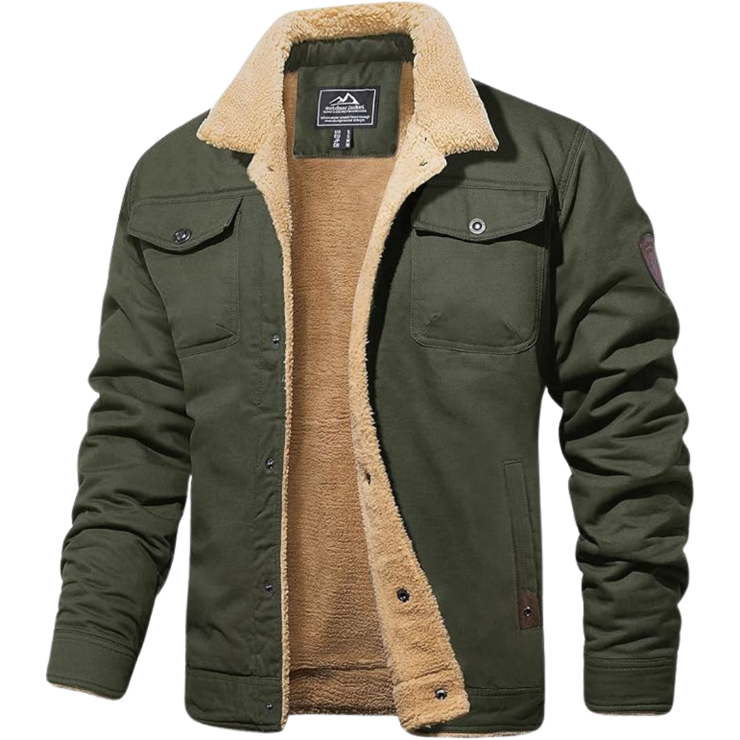 Men's Winter Jacket with Fleece Sherpa Lining