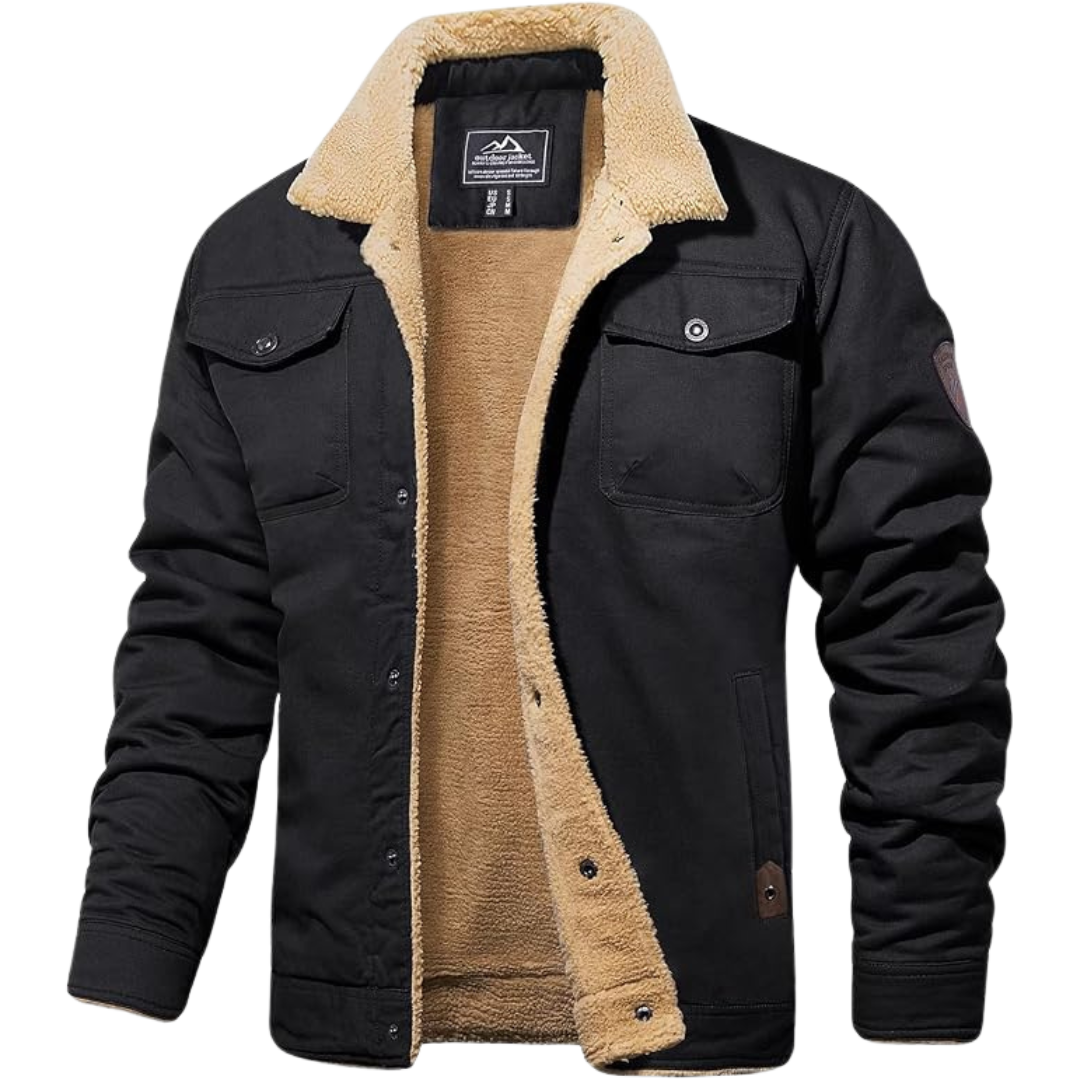 Men's Winter Jacket with Fleece Sherpa Lining