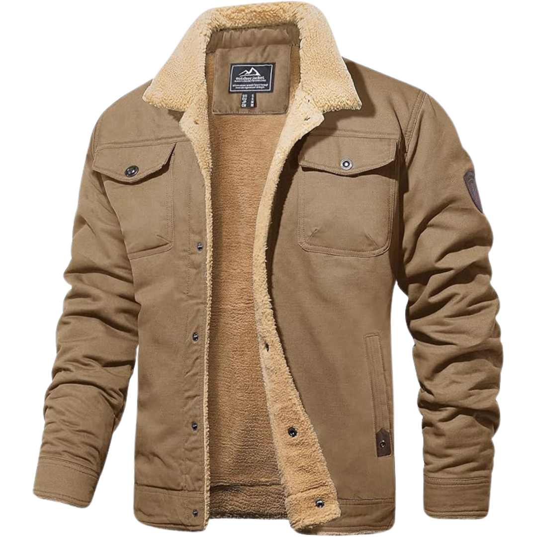 Men's Winter Jacket with Fleece Sherpa Lining