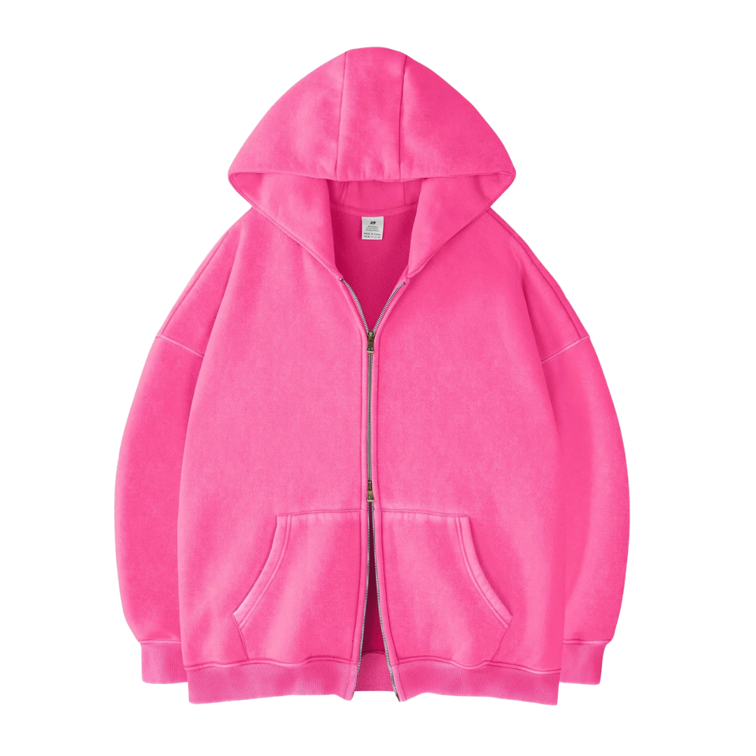Double Zip Up Oversized Hoodie