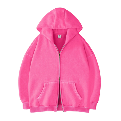 Double Zip Up Oversized Hoodie