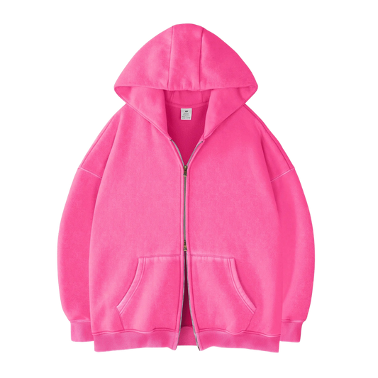 Double Zip Up Oversized Hoodie - unisex
