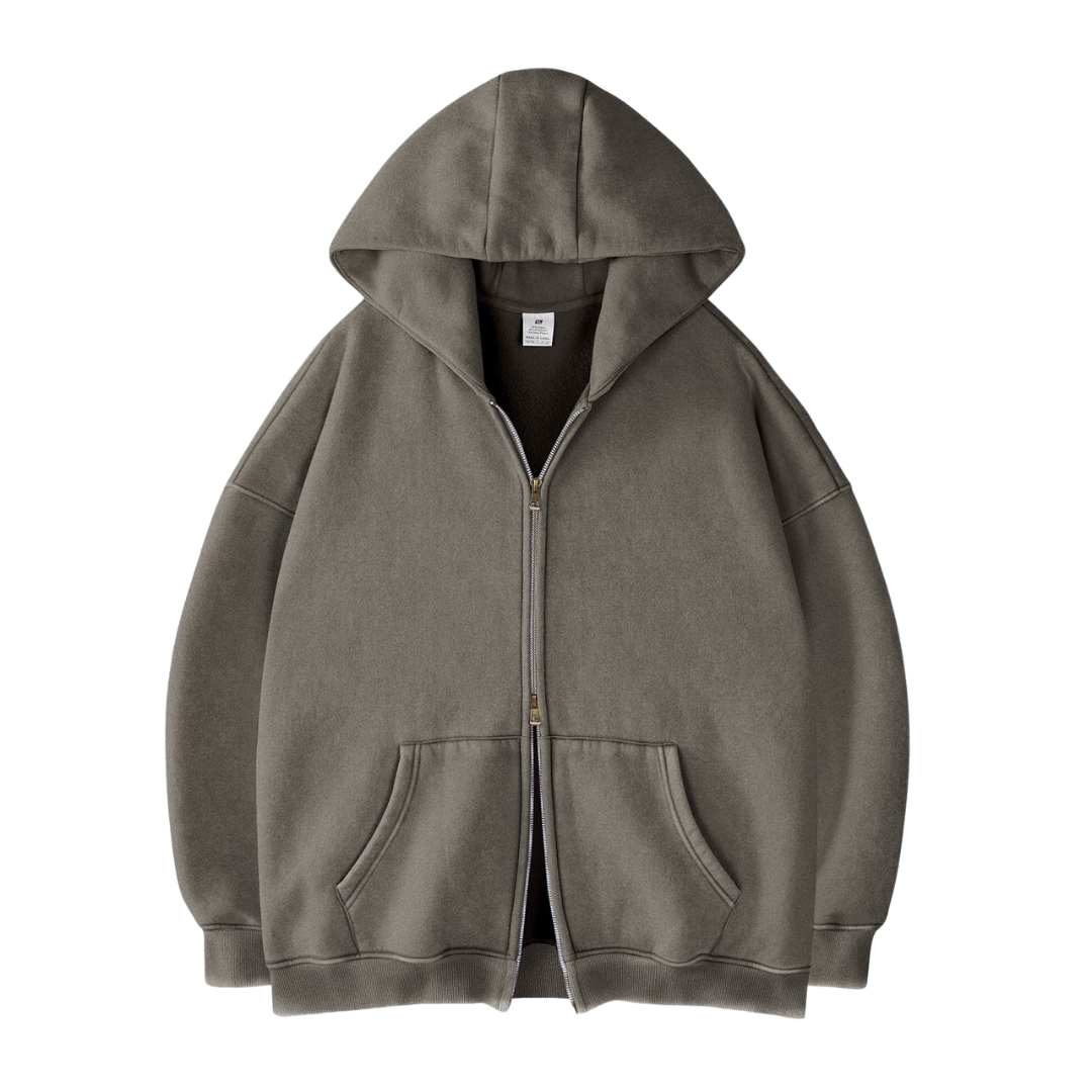 Double Zip Up Oversized Hoodie
