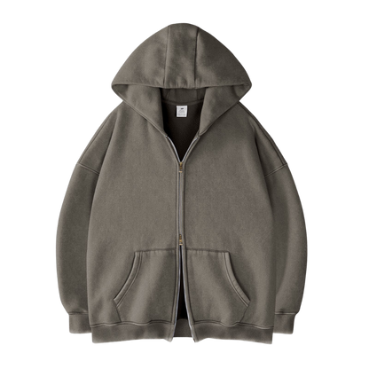 Double Zip Up Oversized Hoodie