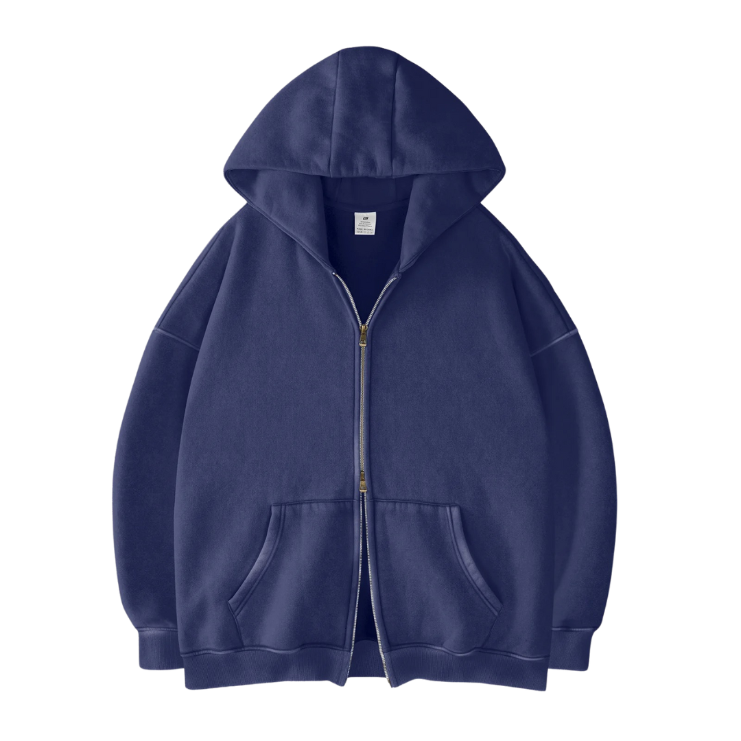 Double Zip Up Oversized Hoodie