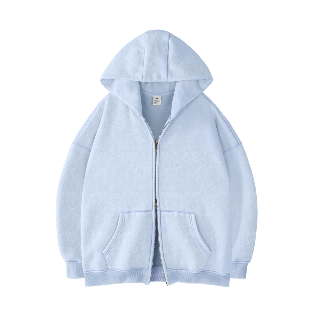 Double Zip Up Oversized Hoodie
