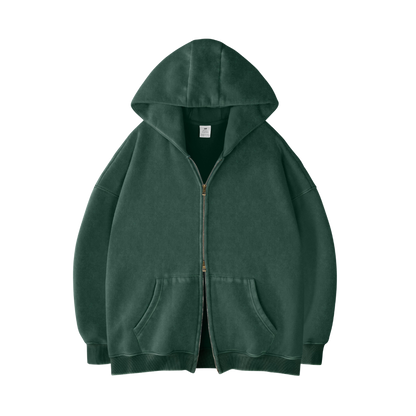 Double Zip Up Oversized Hoodie